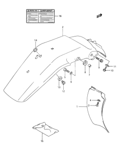 DR350 Rear fender - label