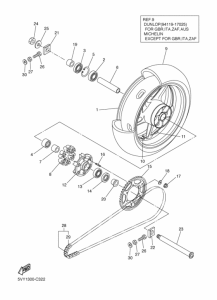 YZF-R1 Rear wheel complete assy