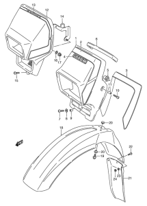TS125 Headlamp cover  front fender