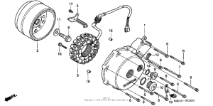 VT750CD Left crankcase cover + generator