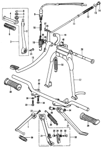 CB125S Main stand + step bar