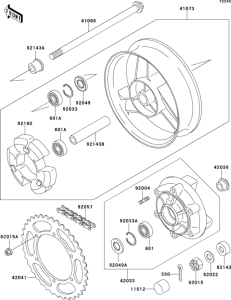 ZX600 Задняя ступица колеса