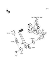 ZX1000 Педаль тормоза