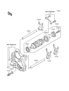 ZX900 Gear change drum / shift fork
