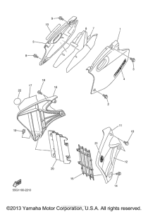 YZ250FP Боковые обтекатели