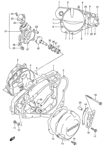 RMX250 Crankcase cover ass`y  (v
