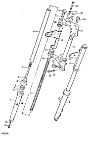 GP125 Вилка передней оси