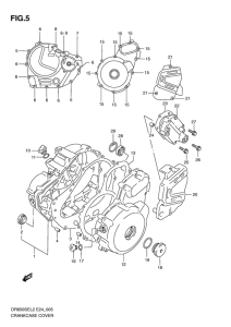 DR650 Crankcase cover ass`y  (v