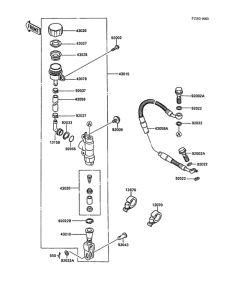 KX500 Задний торм цилиндр
