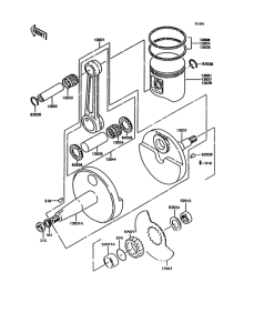 KH125 Коленвал и поршни