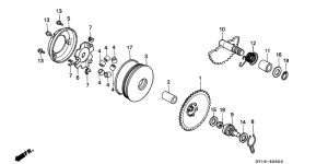 SA50S Drive face /  kick starter spindle