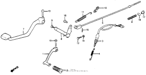 CB750SC Brake pedal + gearshift pedal