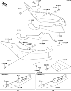 ZX750 Side covers / chain cover(zx750-l2)