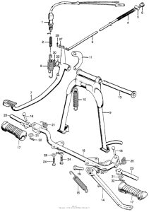 CL100 Main stand + step bar