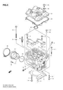 DL1000 Задняя головка цилиндров