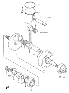 RMX250 Вал коленчатый