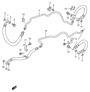 GSF1200S (ABS) Front brake pipe