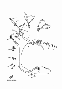 MT09 Steering handle & cable