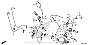 CRF1000 (ABS) Handle Lever + Switch + Cable