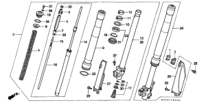 CR125R Вилка передней оси