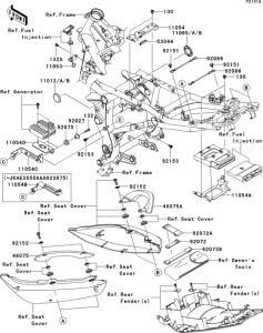EX650 Frame fittings(jkaex650aaa022144-)
