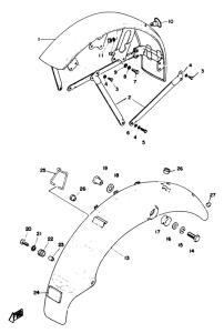 RD250 Front fender. rear fender