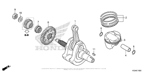 CB300F Коленчатый вал и поршни