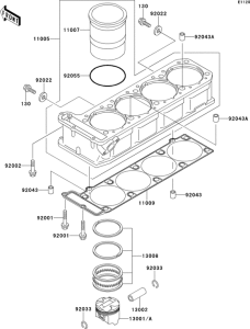ZX1100 Цилиндр и поршни