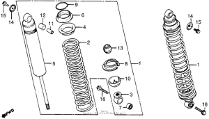 XR500 Задние амортизаторы