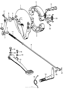CB750 Rear brake panel + pedal