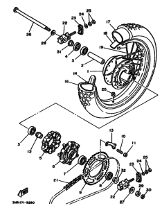 TDR250 TDR250A Rear wheel complete assy