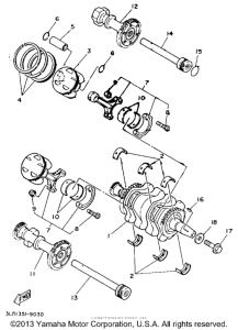 TDM850E Коленчатый вал и Поршень