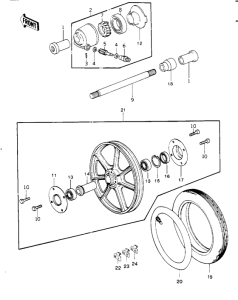 KZ1000 Front wheel / tire / hub