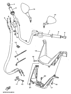 YP250D Steering handle. cable