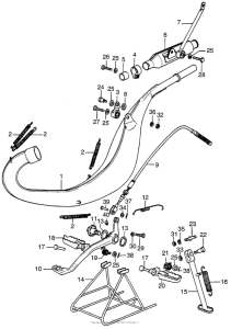 CR125 Muffler + step + stand