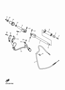 YZF-R1M Steering handle & cable
