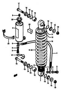 RM125 Абсорбер удавный в сборе задний