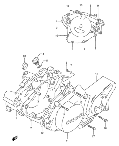 RG125 Crankcase cover ass`y  (v