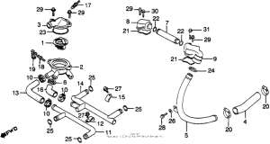 VF750F Water pipe + thermostat