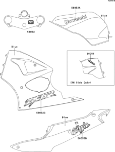 ZX600 Decals(blue)(ca,us)(zx600-j2)
