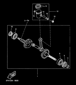 CW50RS Коленчатый вал и поршни
