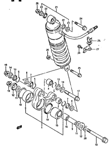 GSX-R400 Абсорбер удавный в сборе задний