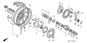 VFR750R Rear wheel complete assy