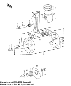 KE125 Crankshaft / piston / rotary valve