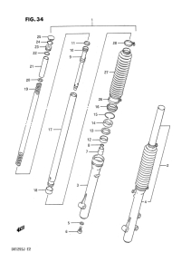DR125 Вилка передней оси