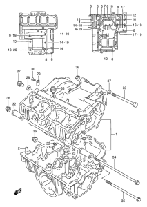 GSX250 Картер двигателя