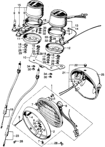 SL175 Speedometer + tachometer + headlight