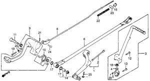 CR250R Gearshift pedal + brake pedal + kick starter arm 8...