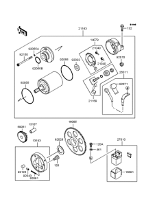 ZR400 Starter motor / starter clutch