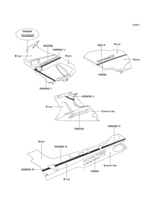 ZX500 Decal(blue / rose / eventide)(zx500-c3)